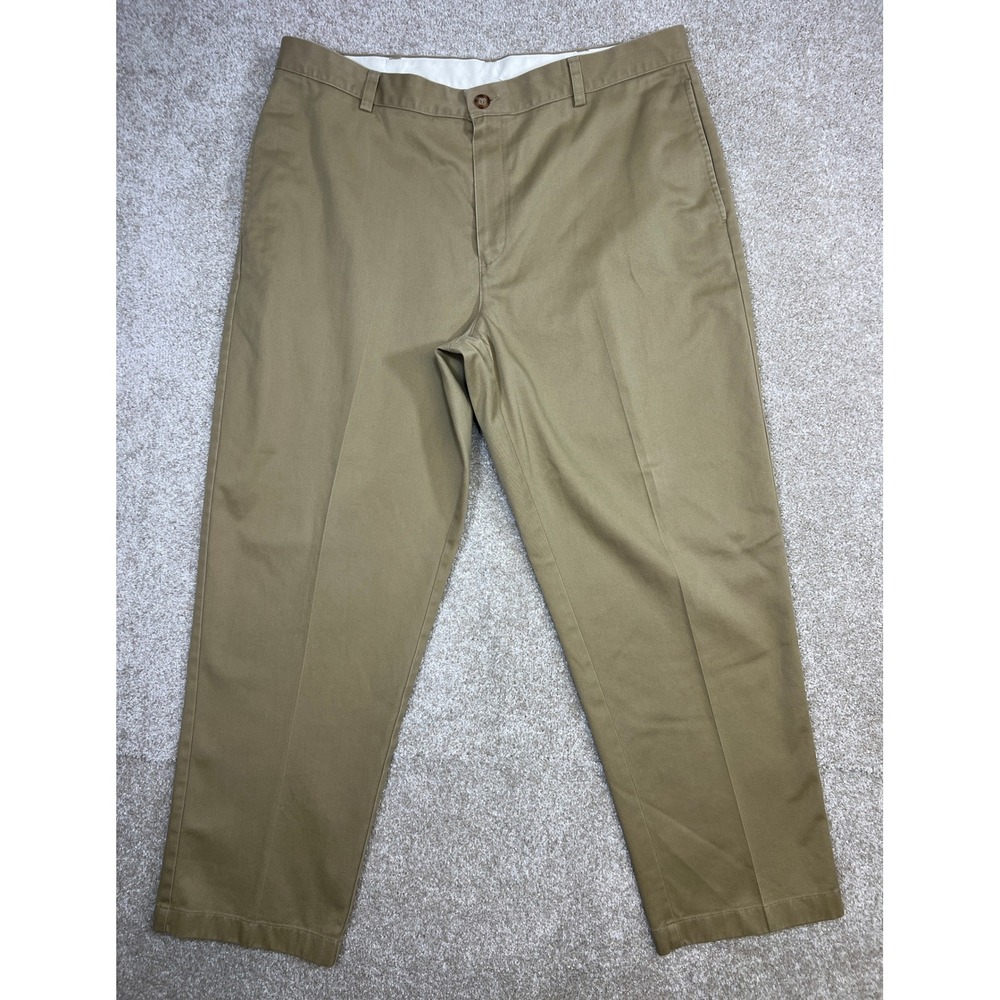 LL Bean Classic Fit Men's Khaki Chinos Size 37x29 Cotton Casual Pants ID 212330